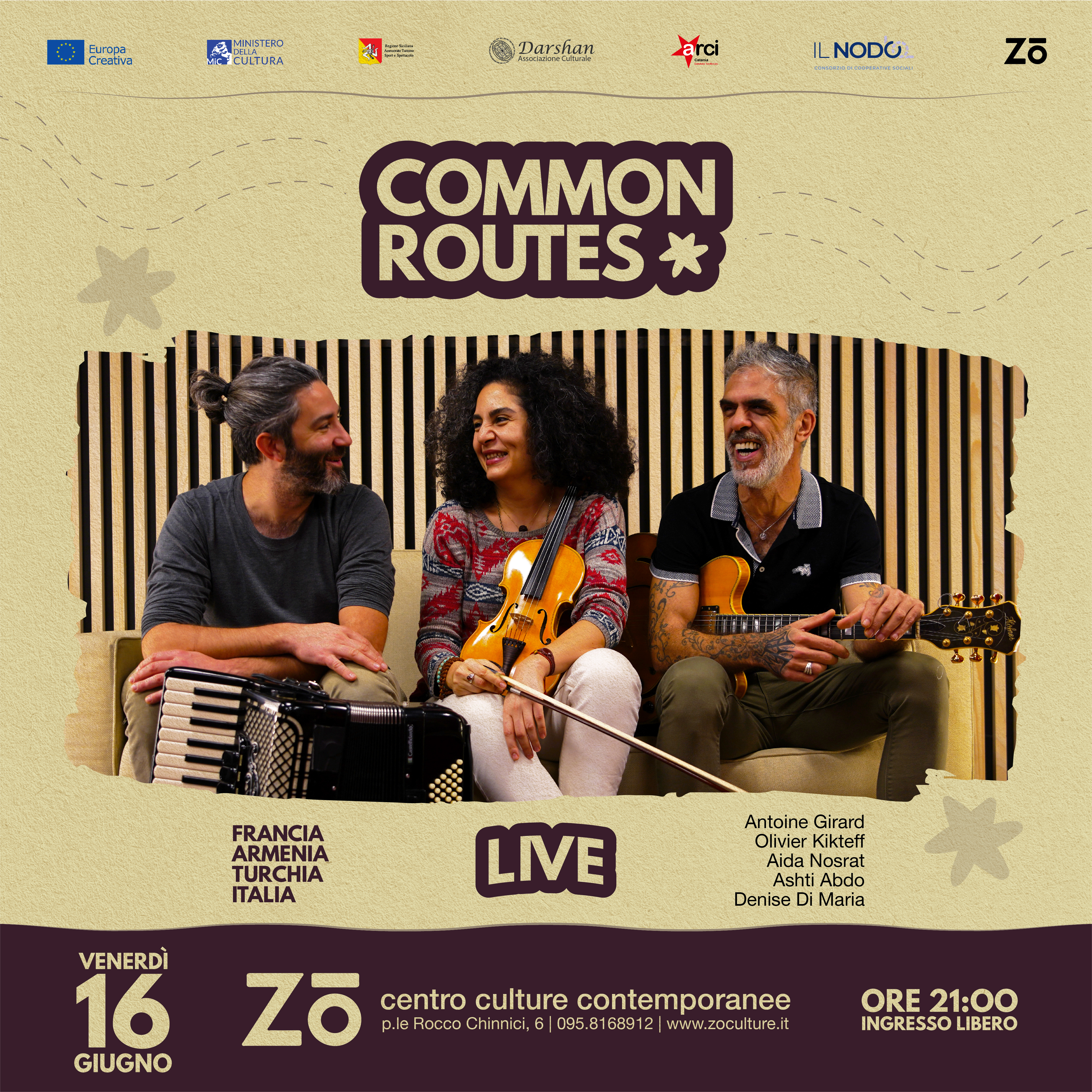 16 giu – COMMON ROUTES, un progetto europeo di musica e integrazione